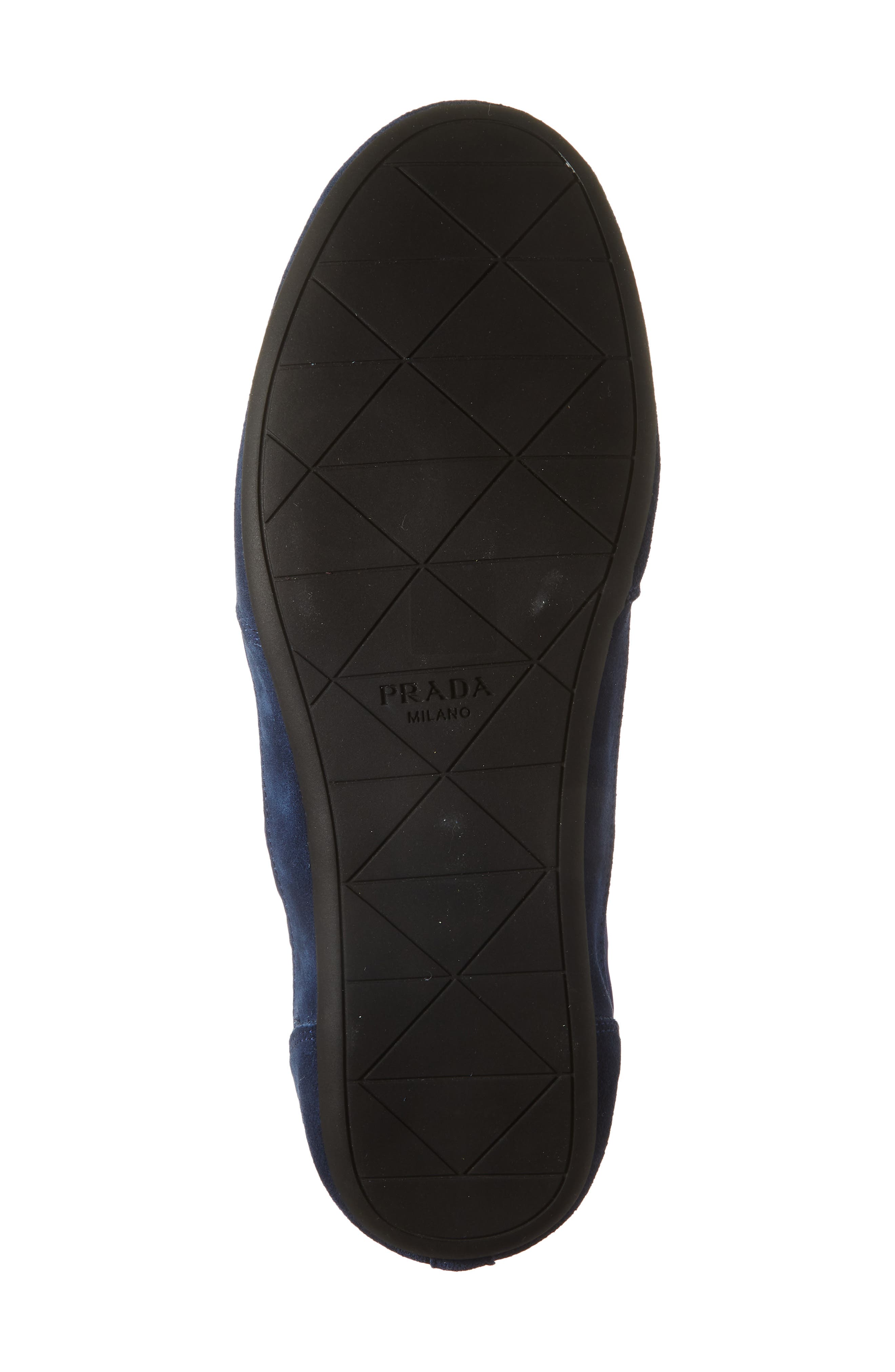 Prada Collapse Mixed Media Low Top Sneaker, Alternate, color, Bluette