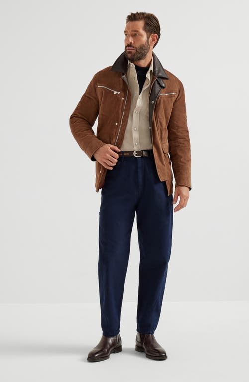 Brunello Cucinelli Pocket Gabardine Trousers In Blue