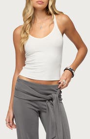 EDIKTED Juliena Rib V-Neck Tank