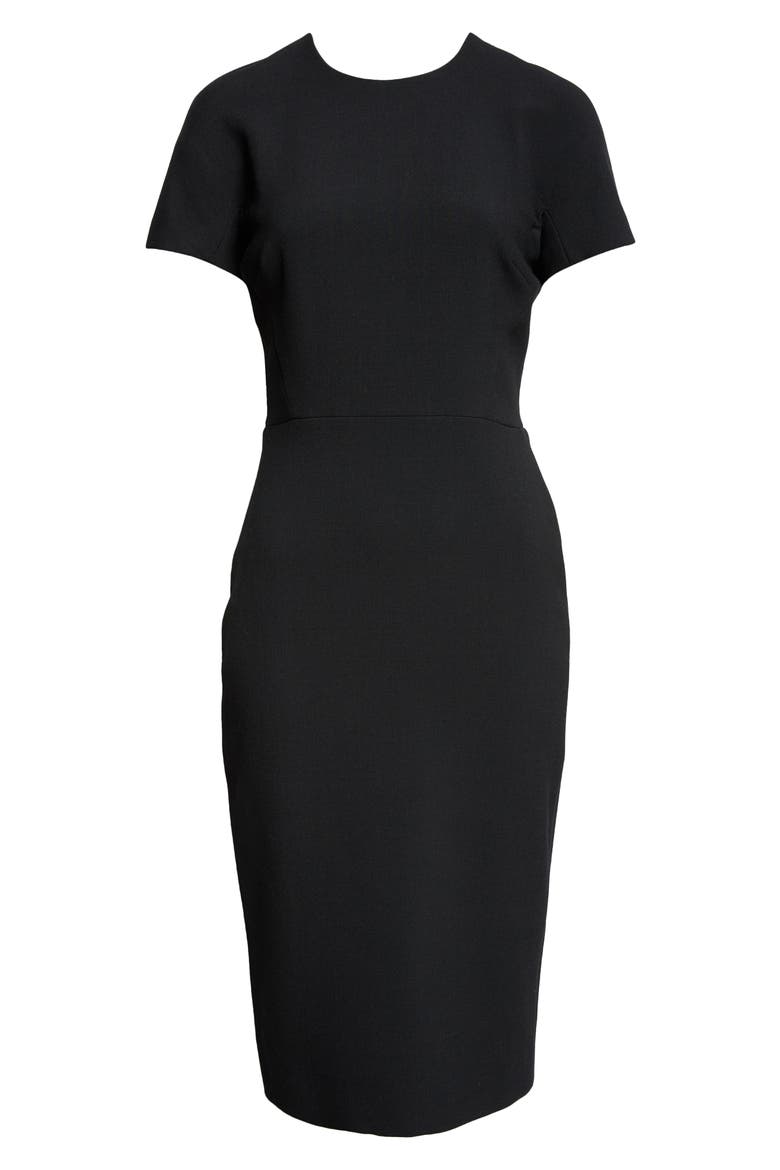 Crepe Sheath Dress, Alternate, color, BLACK