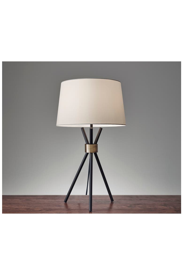 Benson Table Lamp, Alternate, color, BLACK WITH ANTIQUE BRASS