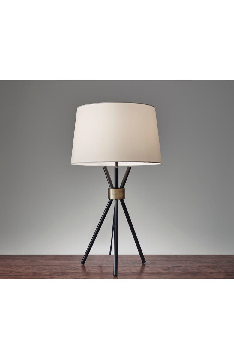 ADESSO LIGHTING Benson Table Lamp, Alternate, color, Black With Antique Brass