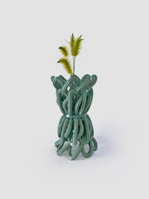 Form & Seek Frosting Vase In Green