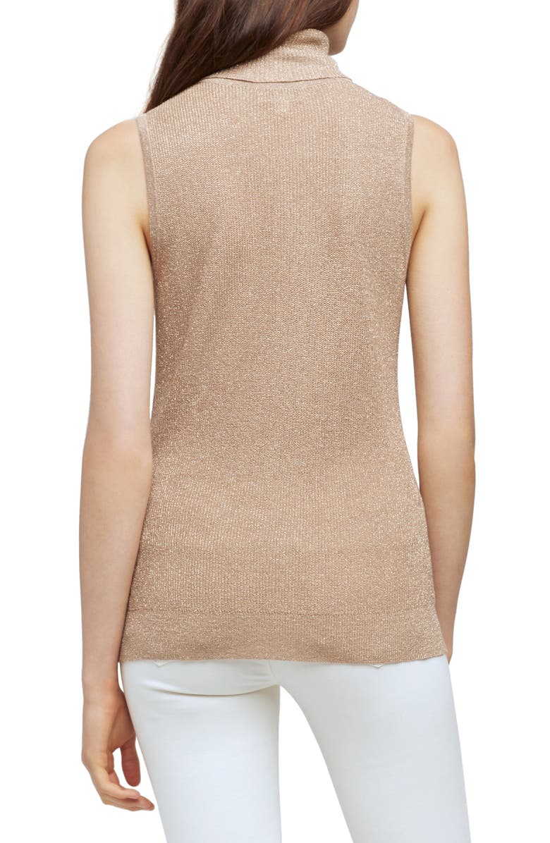 L'AGENCE Sabrina Metallic Sleeveless Turtleneck Sweater, Alternate, color, 