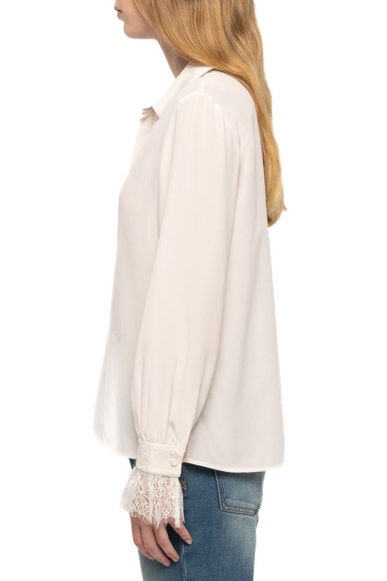 Thely Lace Silk Shirt, Alternate, color, ECRU