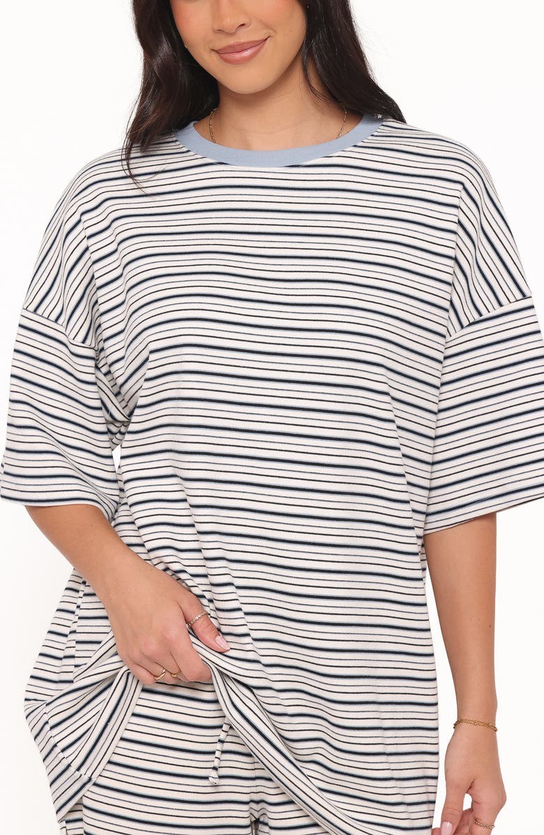 Petal & Pup Hellen Stripe Knit T-Shirt & Shorts Set, Alternate, color,