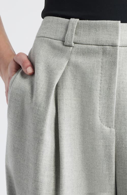 Hugo Boss Boss Orange Taflong Pleated Wide Leg Pants In Gray