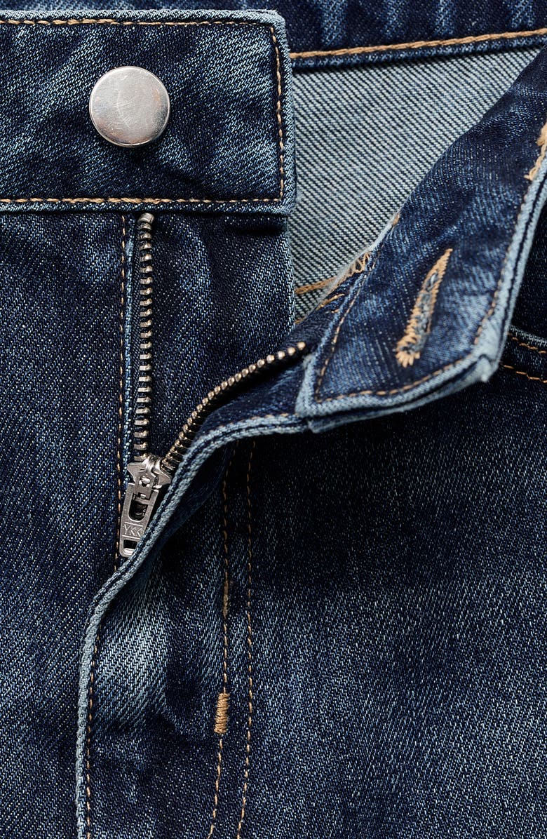 MANGO Mid Rise Straight Leg Jeans, Alternate, color, Dark Blue