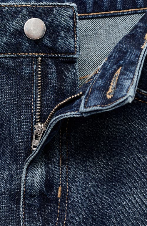 Mango Mid Rise Straight Leg Jeans In Blue