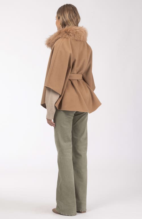 Gorski Wool Belted Cape In Brown