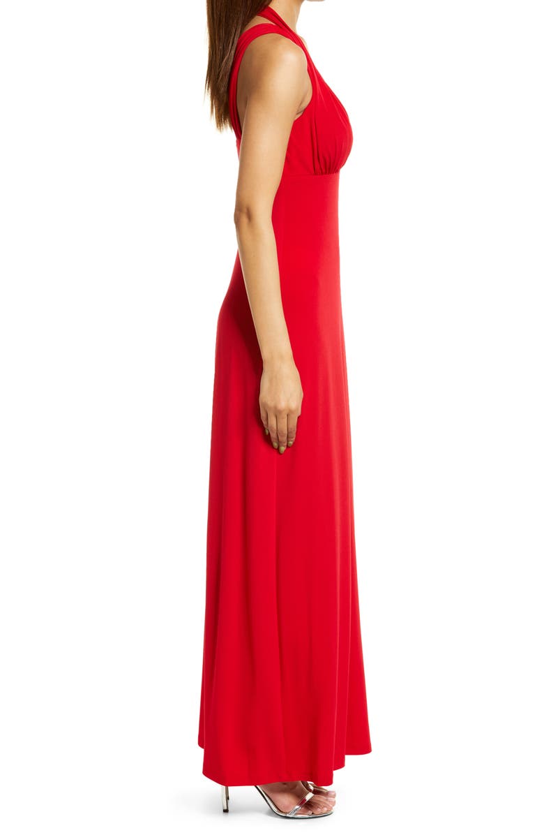 Connected Apparel Double Strap Gown, Alternate, color, Apple Red