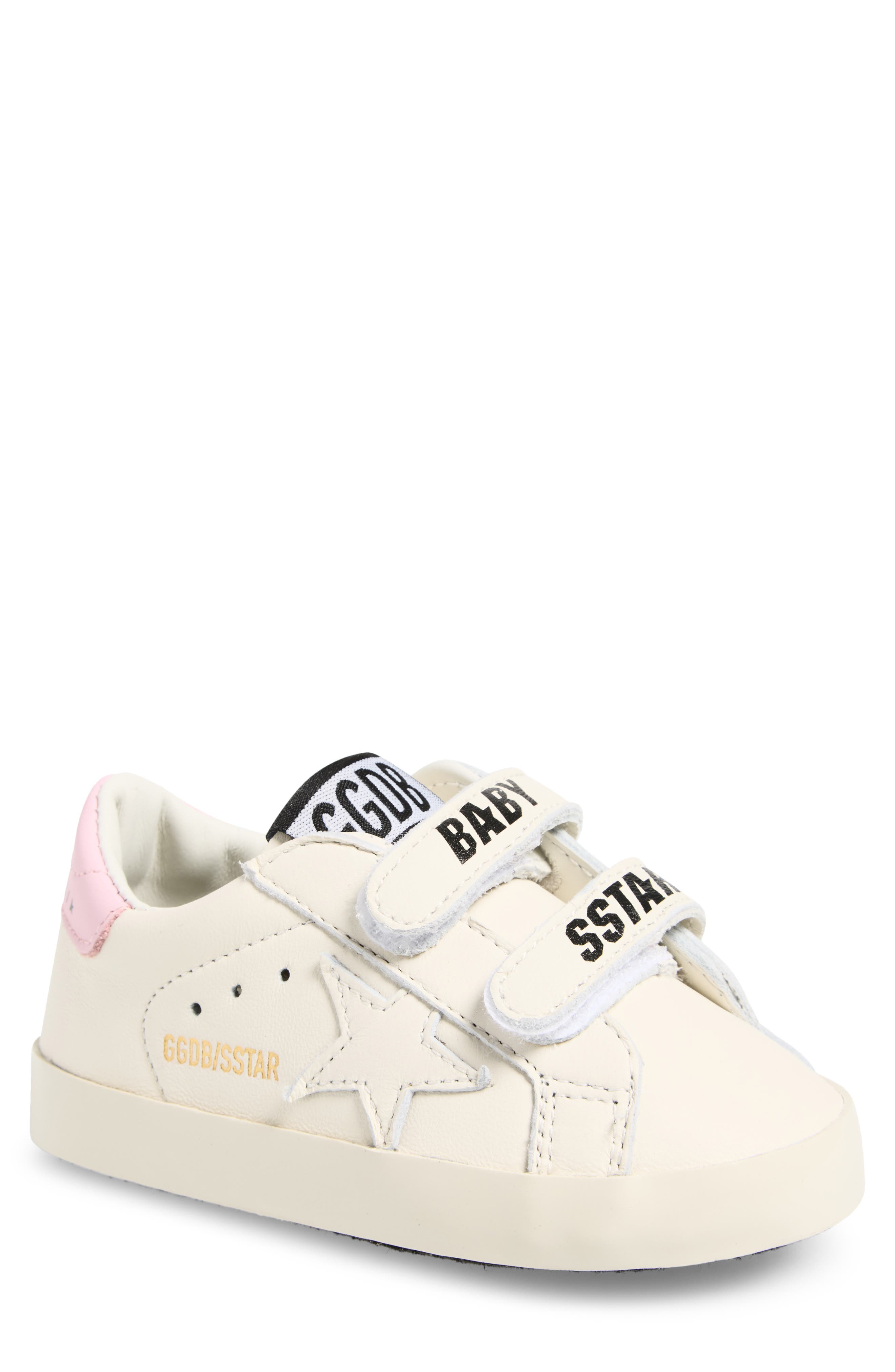 Baby School Sneaker & Socks Set, Main, color, WHITE/ BABY PINK