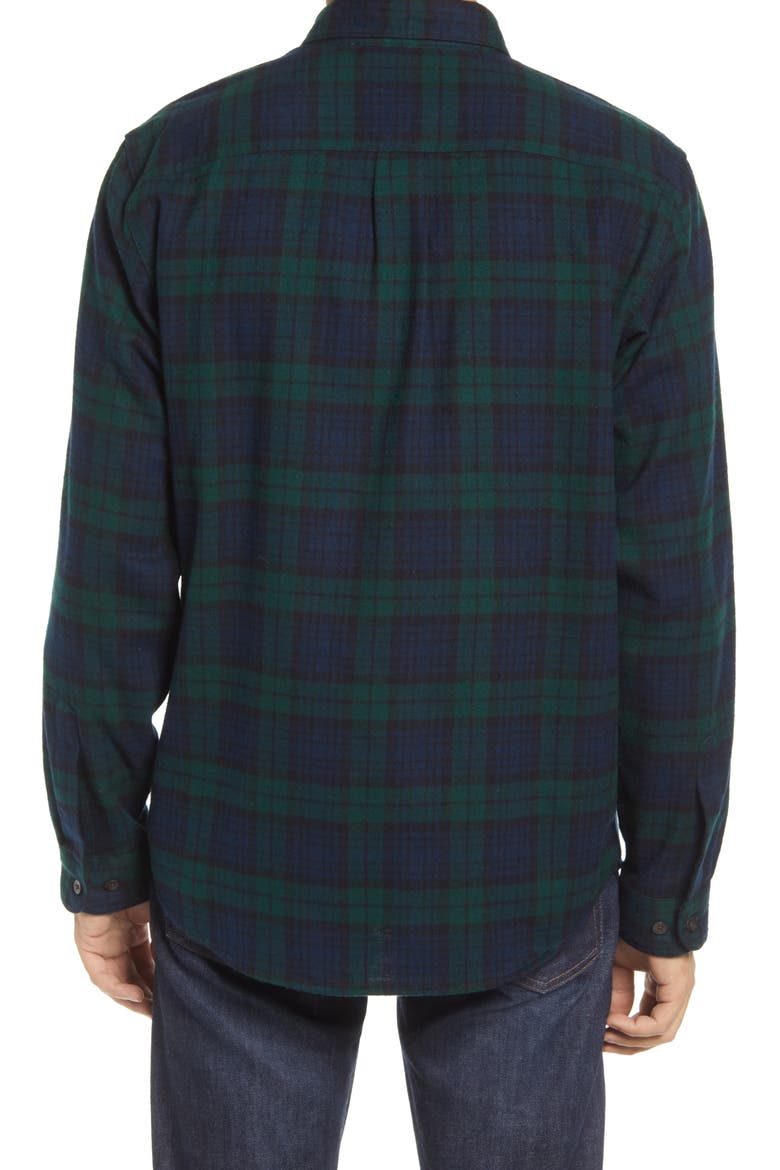Men's Traditional Fit Scotch Plaid Button-Down Flannel Shirt, Alternate, color, BLACK WATCH
