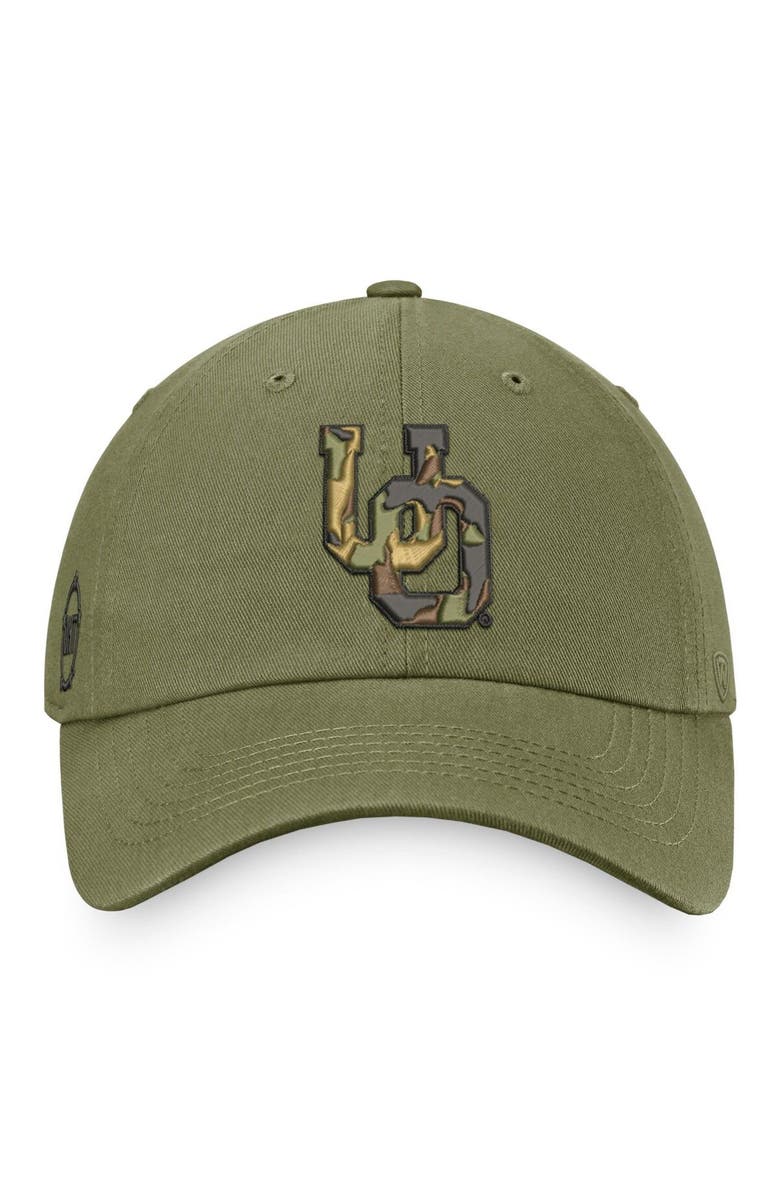 TOP OF THE WORLD Men's Top of the World Olive Oregon Ducks OHT Military Appreciation Unit Adjustable Hat, Alternate, color, 