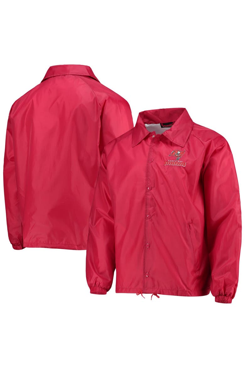 Men's Dunbrooke Red Tampa Bay Buccaneers Coaches Classic Raglan Full-Snap Windbreaker Jacket, Main, color, Red