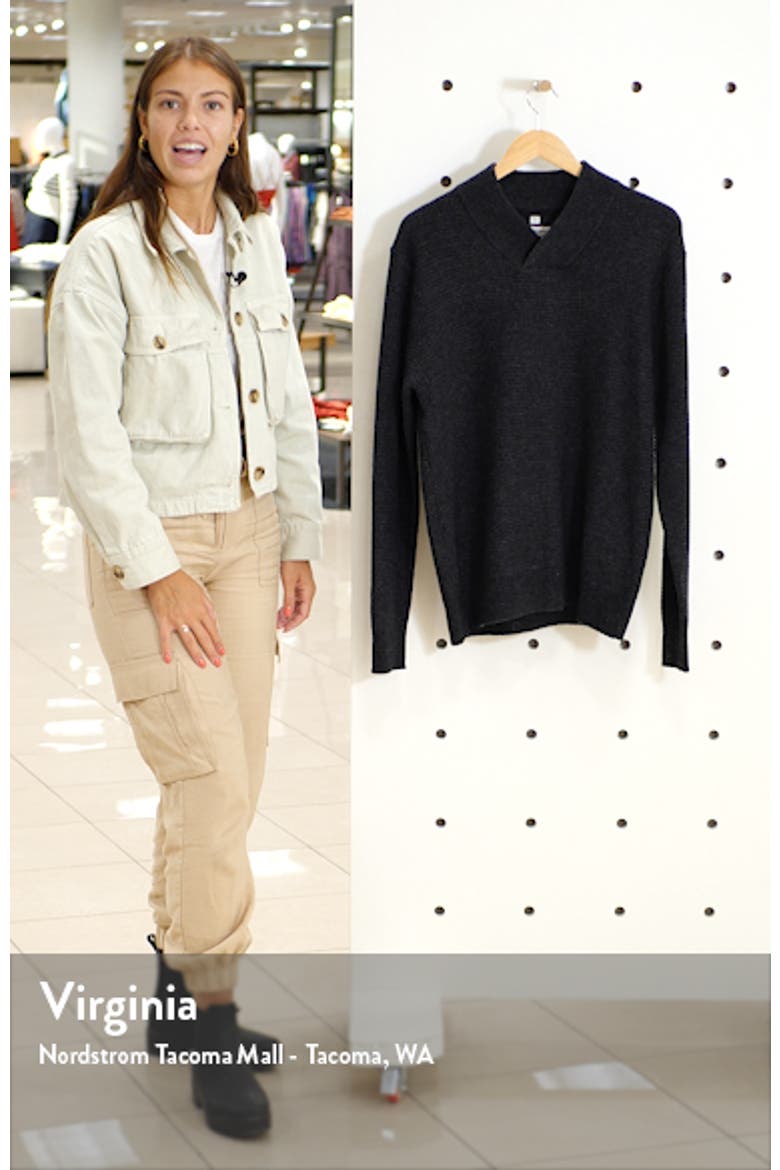 Waffle Knit Thermal Wool Blend Pullover video