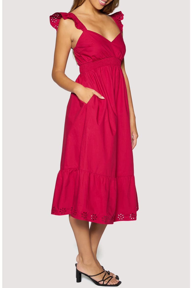 Vino Kiss Midi Dress, Alternate, color, RED