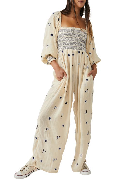 Dahlia Smocked Wide Leg Jumpsuit