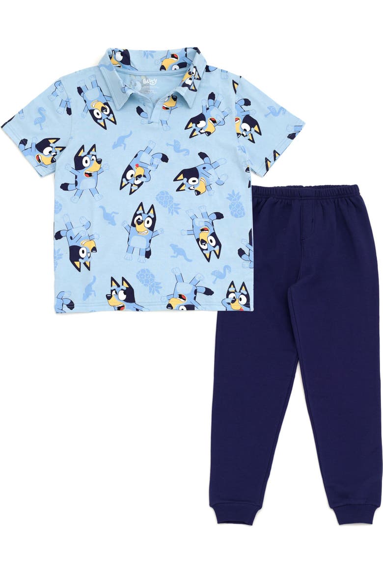 2-Piece Polo and Pants Set, Main, color, Bluey Blue Navy