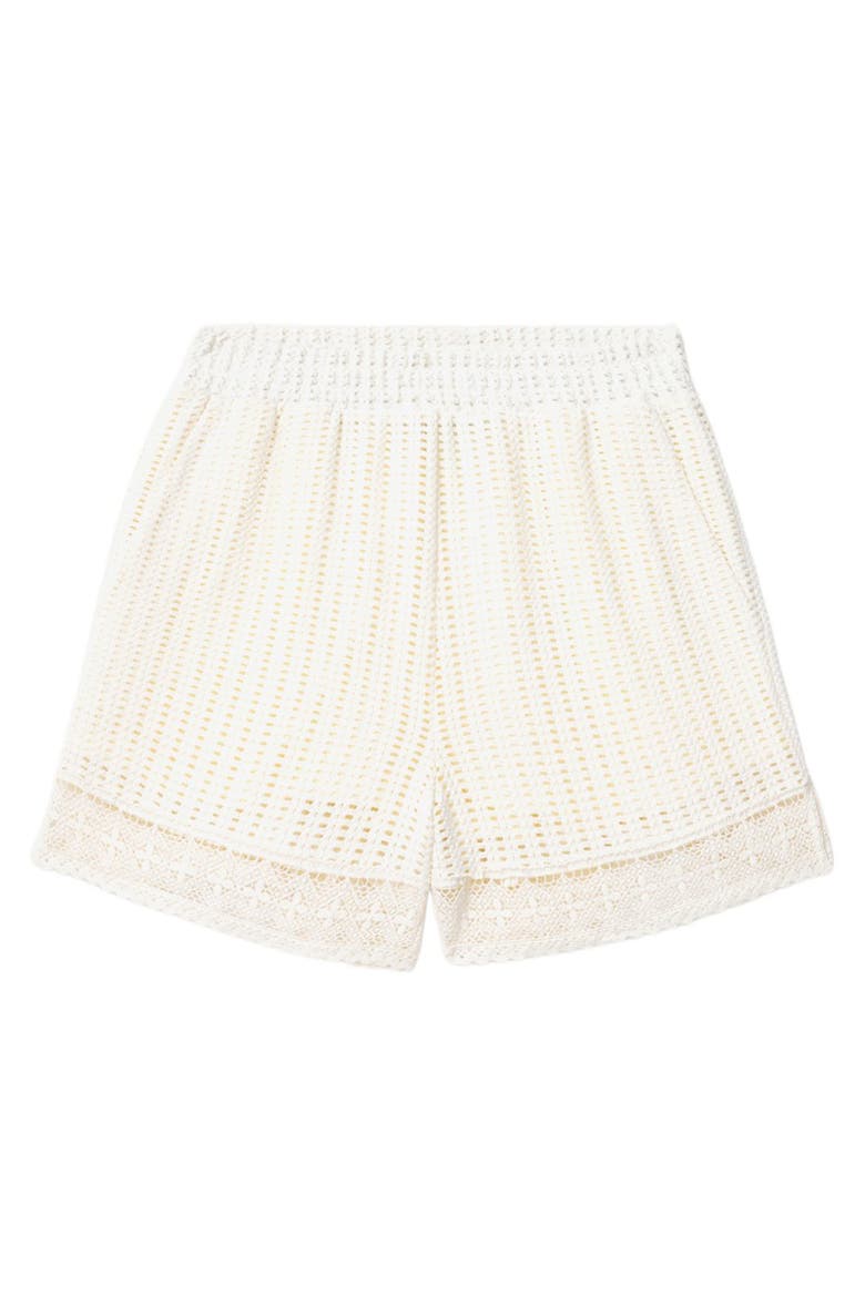 Elma Open Stitch Lace Trim Shorts, Alternate, color, MALLOW WHITE