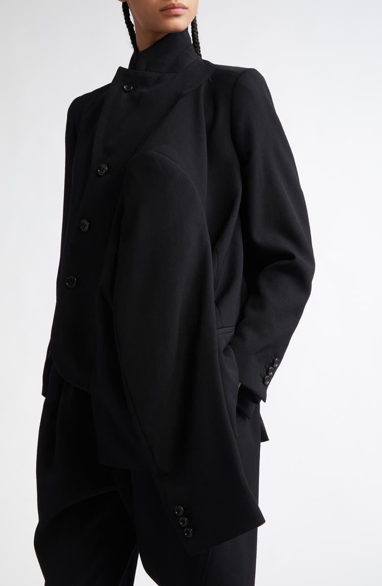 Comme des Garçons Four-Sleeve Asymmetric Wool Gabardine Jacket