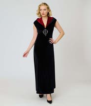 Unique Vintage Hooded Maxi Dress