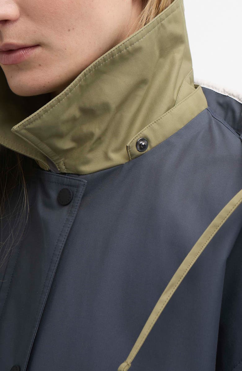 Barbour Blearigg Water Repellent Longline Hooded Jacket, Alternate, color, Dusk Grey / Gardenia
