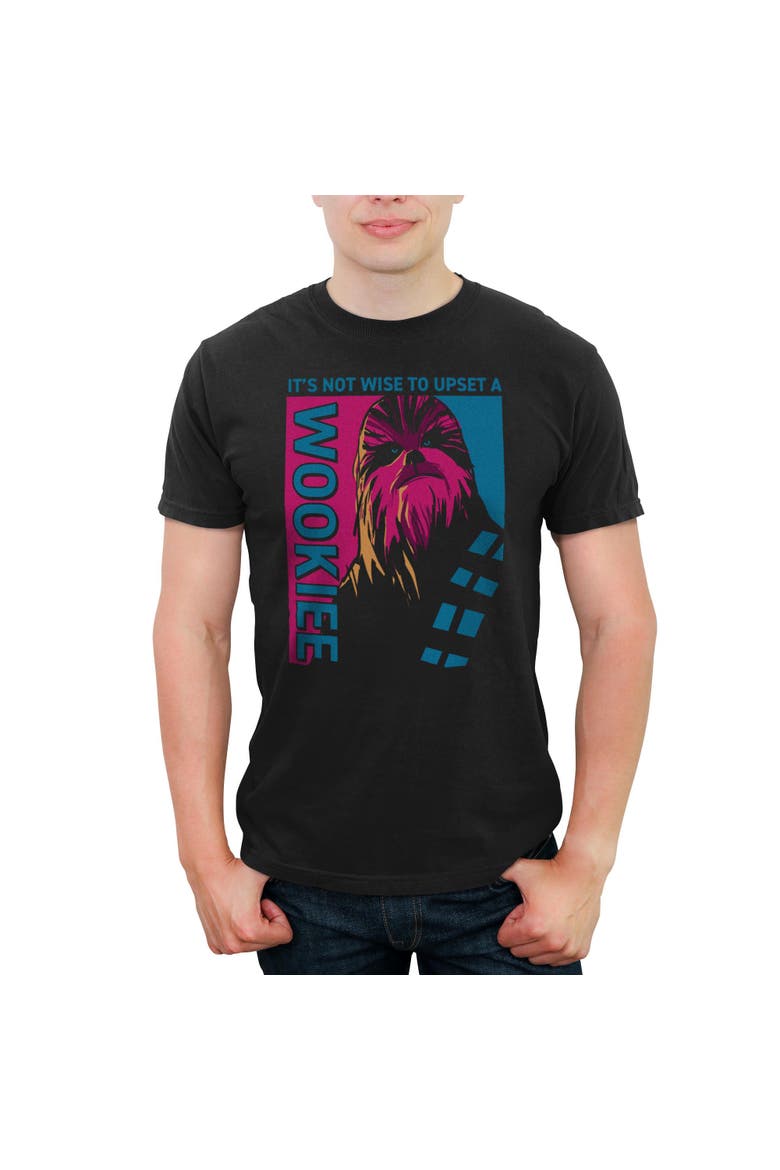 Mens Star Wars Chewbacca Two Tone Poster T Shirt, Main, color, Black