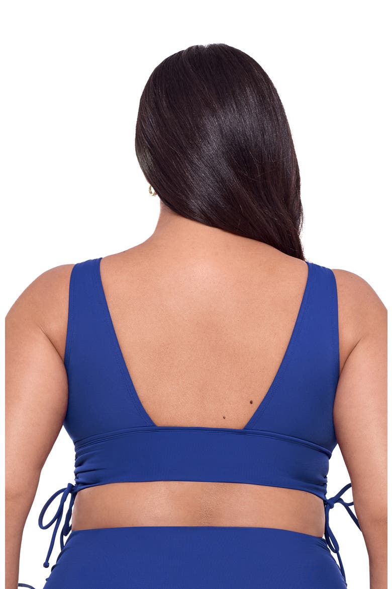 Supportive and Sculpting Cinched Adjustable Midkini Swimsuit Top, Alternate, color, Indigo
