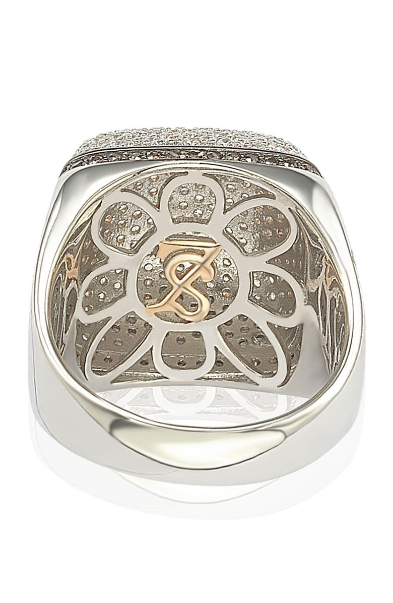 SUZY LEVIAN Sterling Silver White CZ Golden Square Ring, Alternate, color, Brown