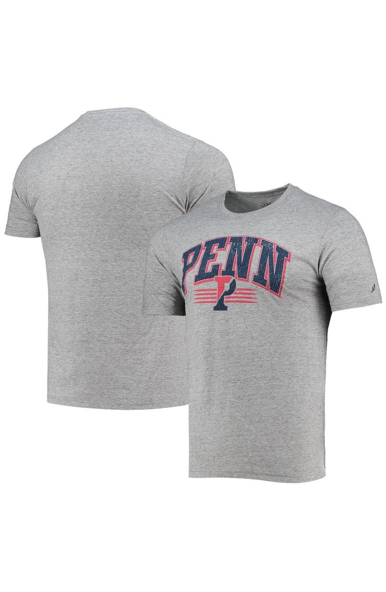 LEAGUE COLLEGIATE WEAR Men's League Collegiate Wear Heathered Gray Pennsylvania Quakers Upperclassman Reclaim Recycled Jersey T-Shirt, Main, color, 