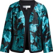 KASPER Floral Open Front Blazer