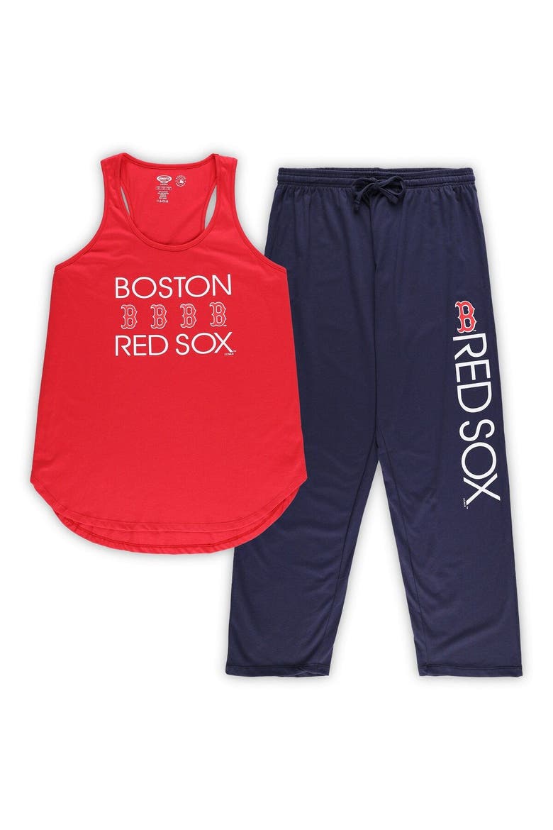 Women's Concepts Sport Red/Navy Boston Red Sox Plus Size Meter Tank Top & Pants Sleep Set, Main, color, Red