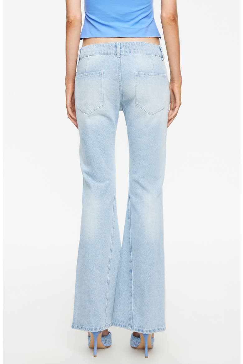Hilton Button Tab Straight Leg Jeans, Alternate, color, LIGHT DENIM