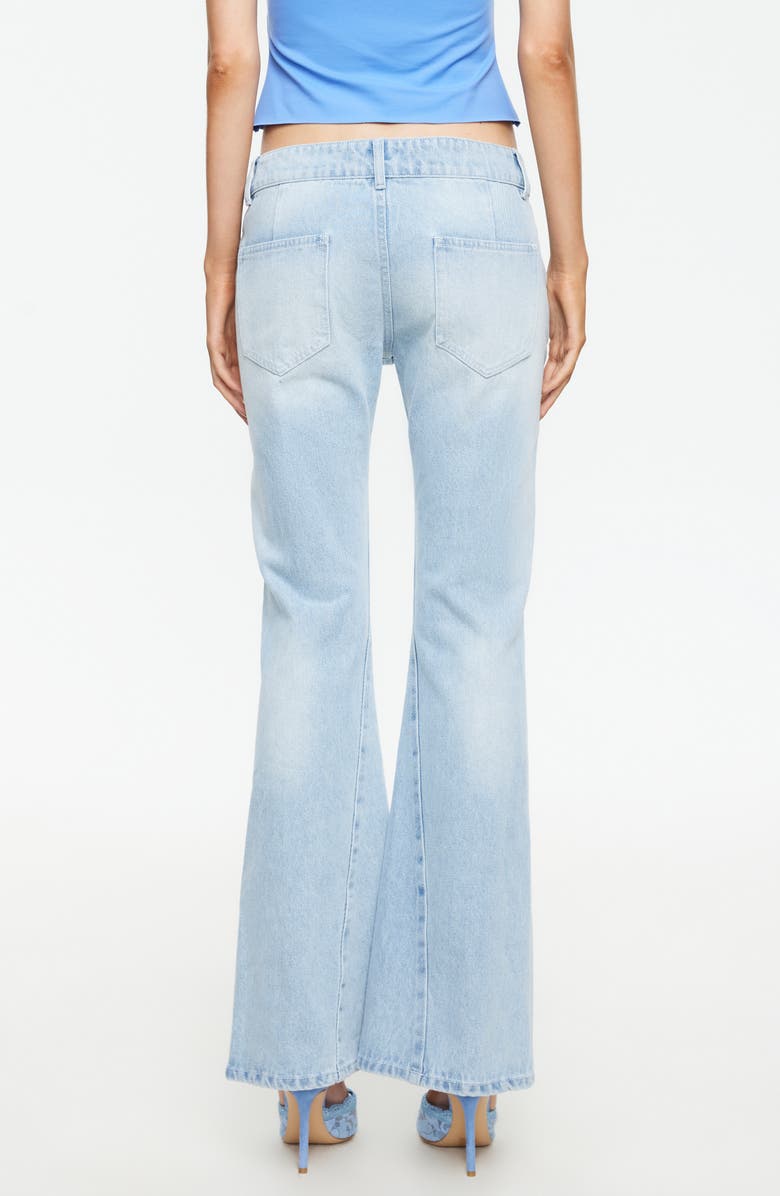 LIONESS Hilton Button Tab Straight Leg Jeans, Alternate, color, Light Denim
