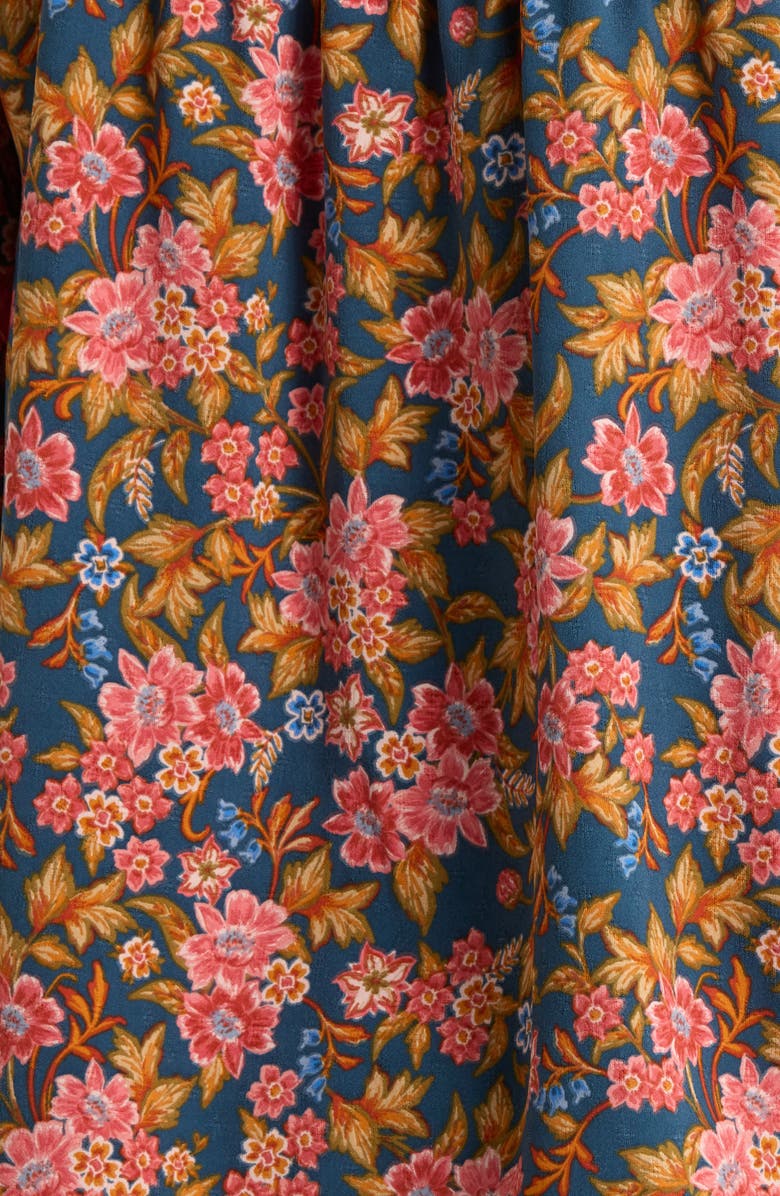 Wit & Wisdom Floral Tie Neck Peasant Top, Alternate, color, Navy/ Vintage Lilac Multi