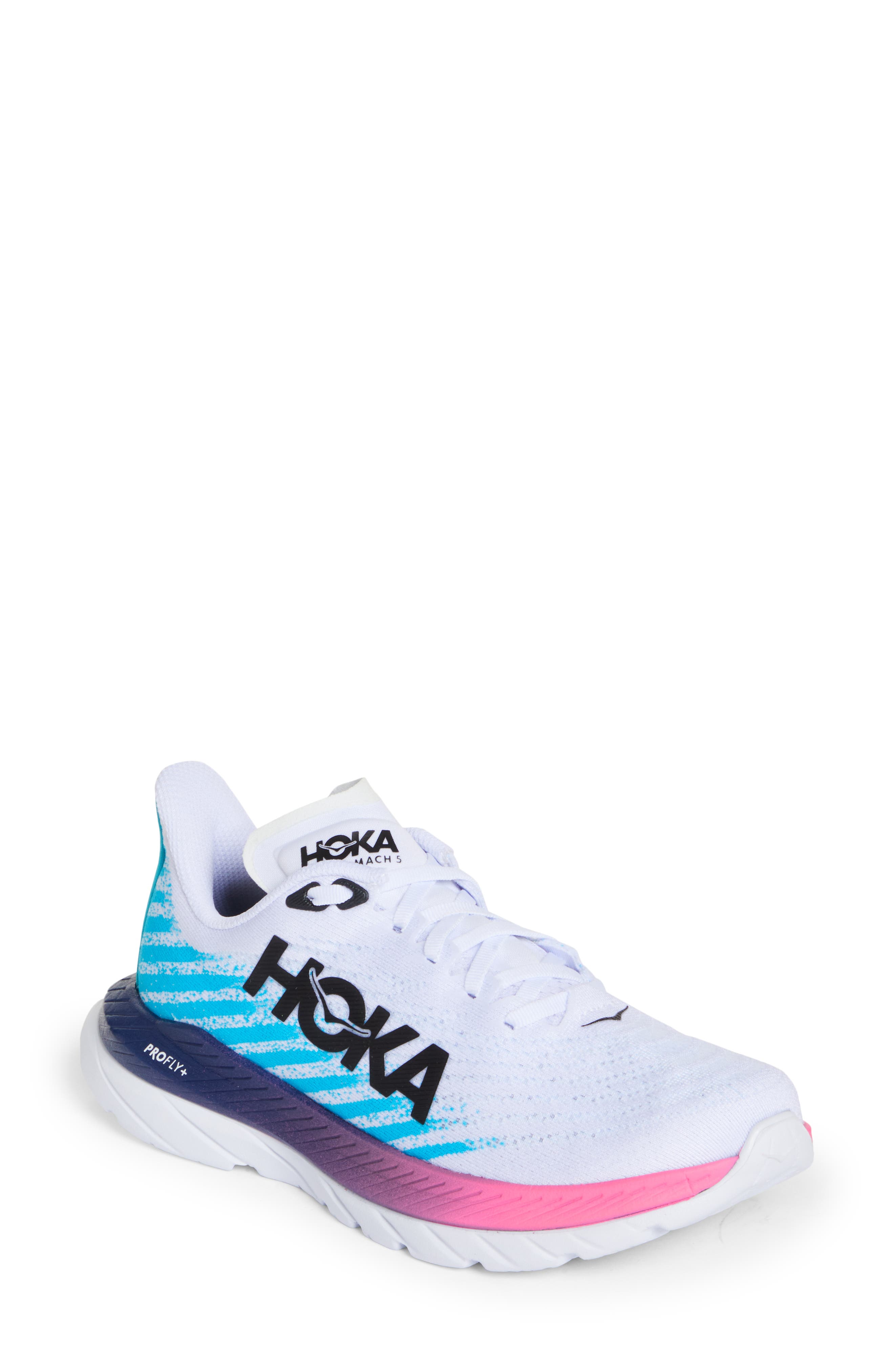 Mach 5 Running Shoe, Main, color, WHITE / SCUBA BLUE
