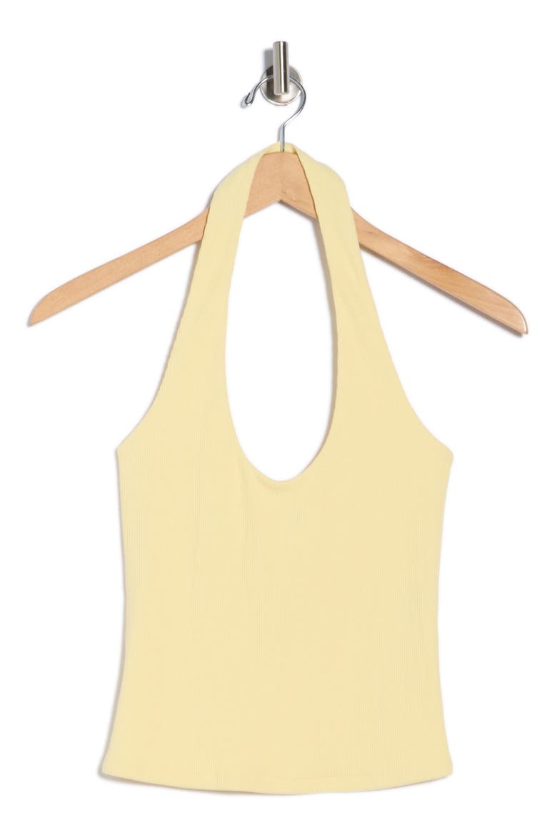 Rib Knit Halter Top, Alternate, color, YELLOW BEGONIA