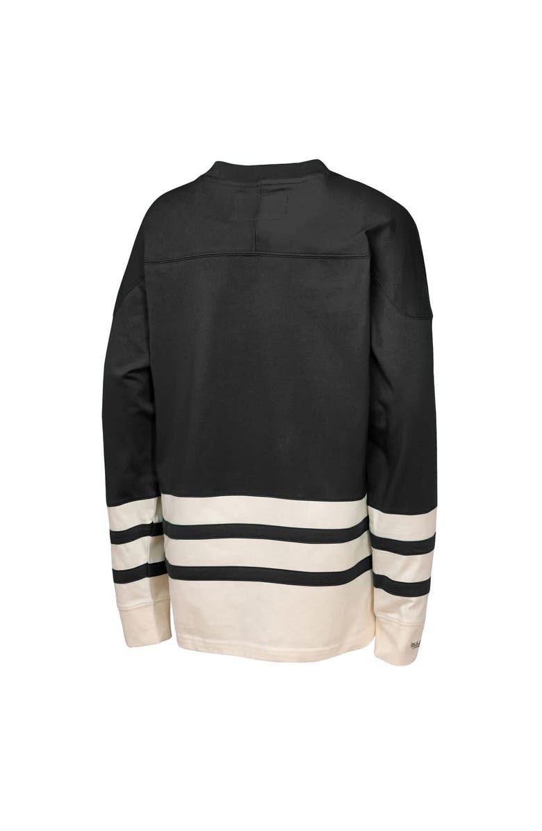 Mitchell & Ness Youth Mitchell & Ness  Black Boston Bruins Chainstitch Heavyweight Long Sleeve Top, Alternate, color, Black