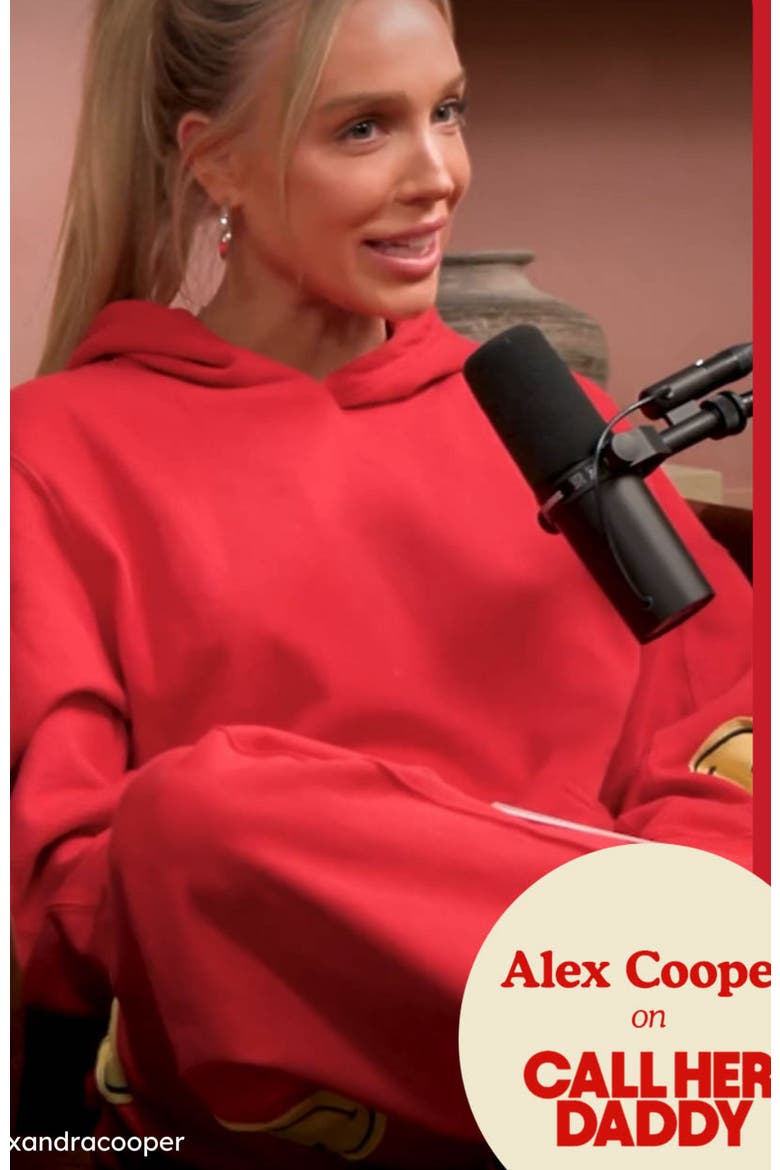 SMILEY OVERSIZED HOODIE, Alternate, color, RED