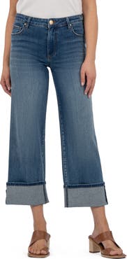KUT from the Kloth Mid Rise Wide Leg Jeans