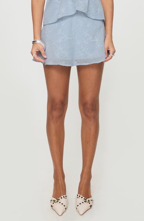 All My Friends Floral Embroidered Miniskirt