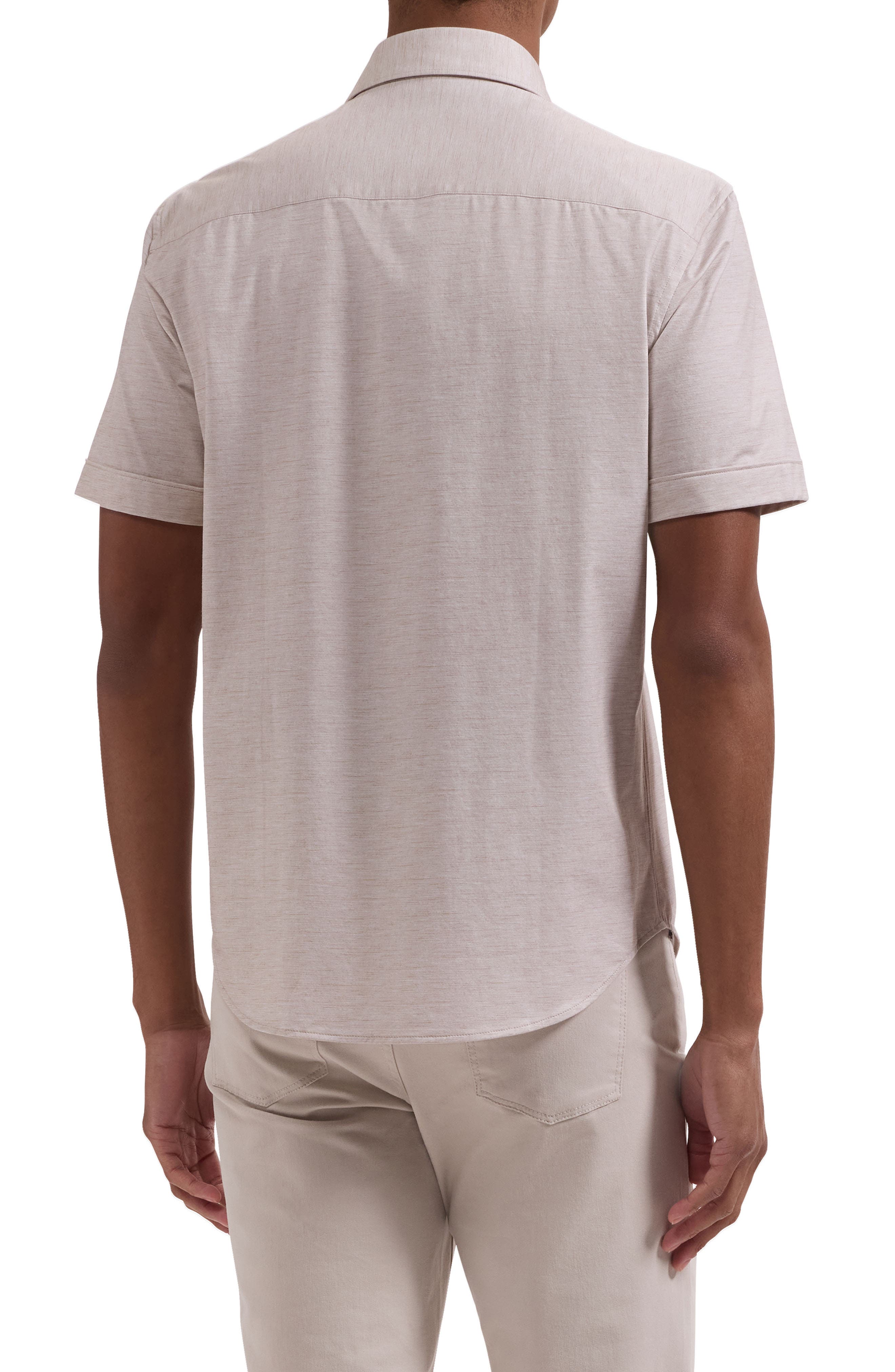 Miles OoohCotton Space Dye Short Sleeve Button-Up Shirt - image 4