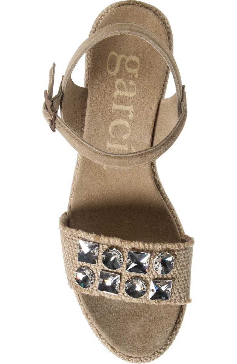 Pedro Garcia Delina Ankle Strap Platform Wedge Sandal, Alternate, color, Flax Nubby Linen