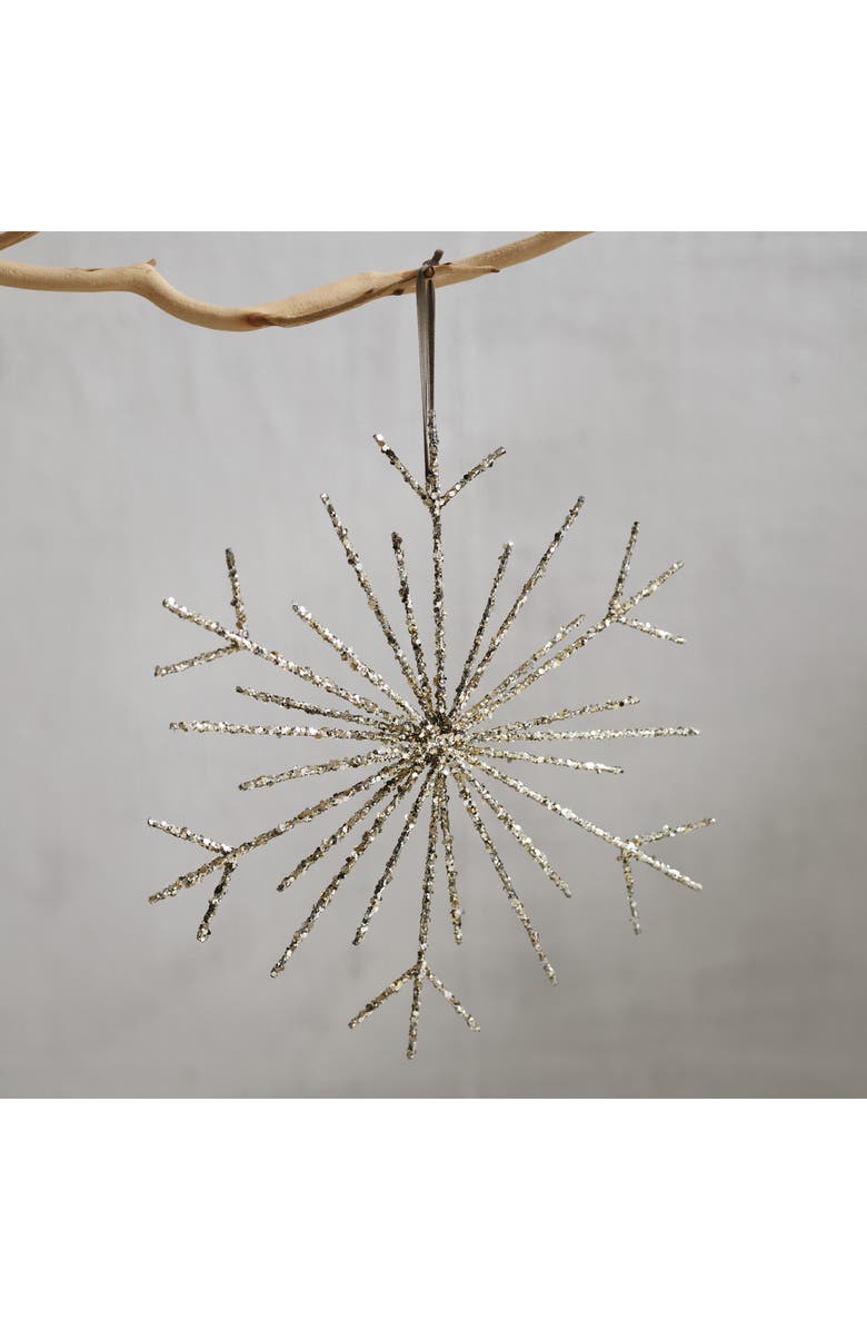 The White Company Large Sequin Snowflake Christmas Tree Topper, Main, color, 