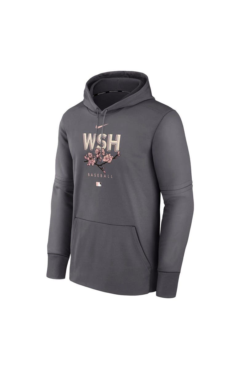 Nike Men's Nike Charcoal Washington Nationals City Connect Pregame Performance Pullover Hoodie, Alternate, color, 