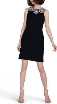 EMILY SHALANT Crystal Floral Cocktail Shift Dress