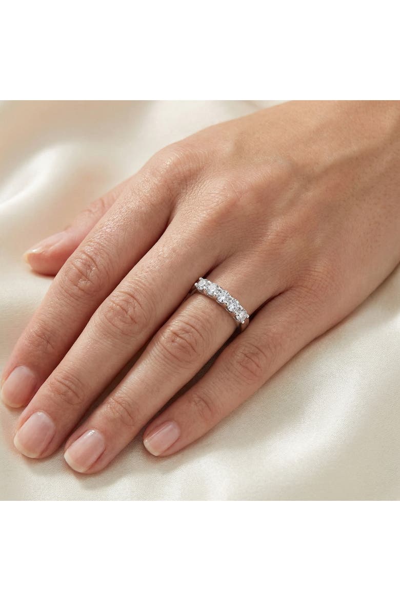 1ct Lab Grown Diamond 5-Stone Wedding Women's 10k Gold Ring, Alternate, color, 10k White Gold