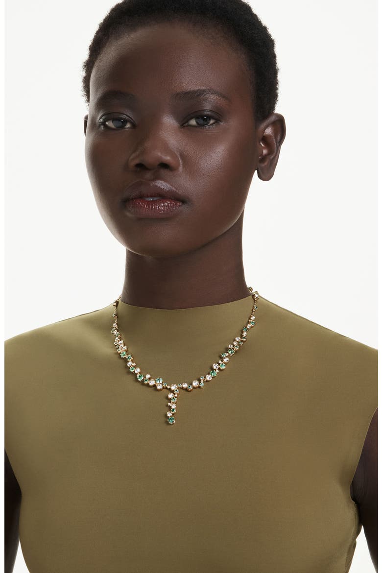 Constella Crystal & Zirconia Necklace, Alternate, color, GOLD