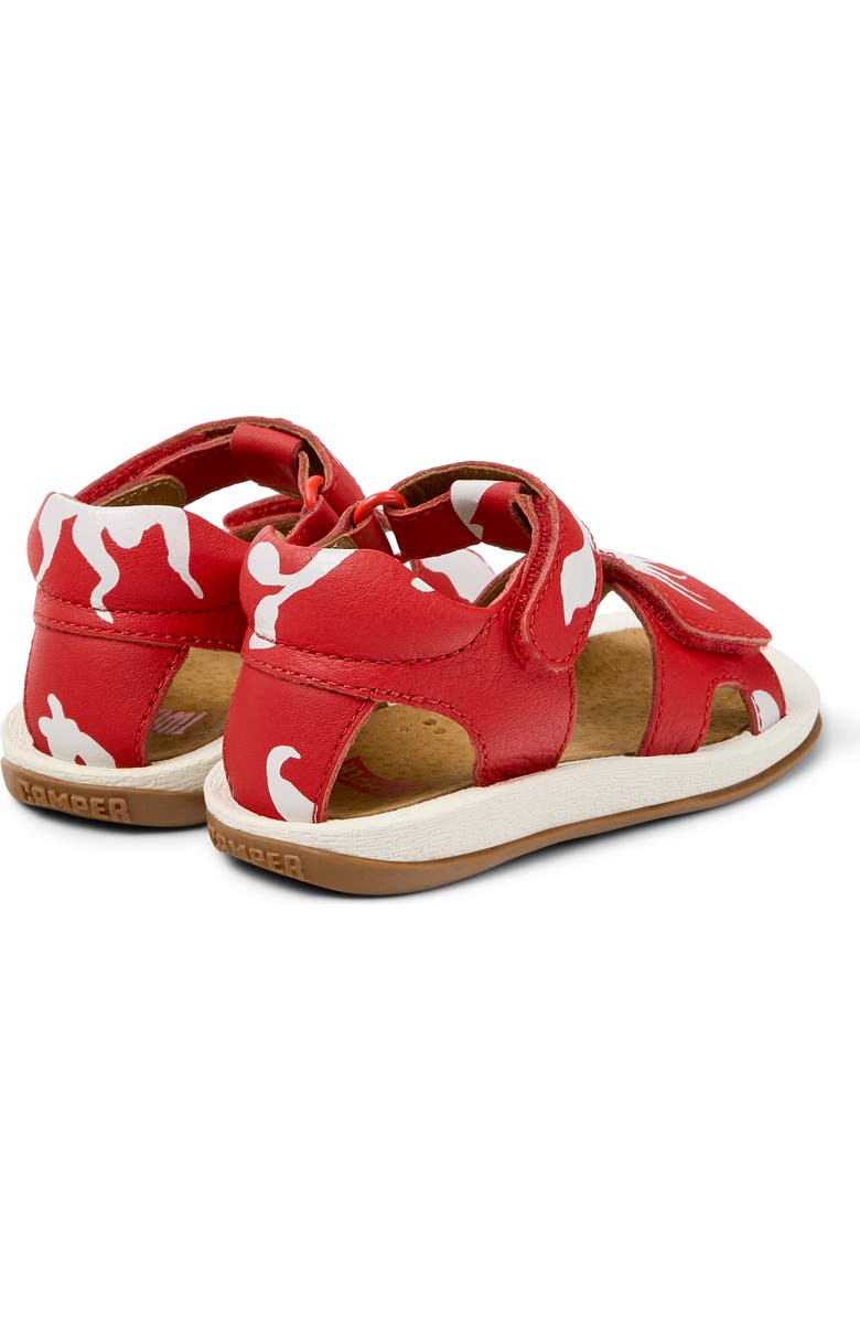 Camper Kids' Ankle Strap Leather Sandal, Alternate, color, Multi - Red
